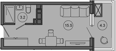 Продается 1-комн. квартира, 18.7 м²