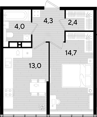 Продается 1-комн. квартира, 37.3 м²