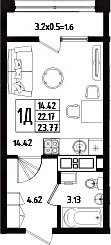 Продается 1-комн. квартира, 22.17 м²