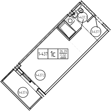 Продается 1-комн. квартира, 26.39 м²