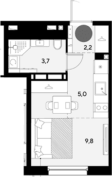 Продается 1-комн. квартира, 20.7 м²