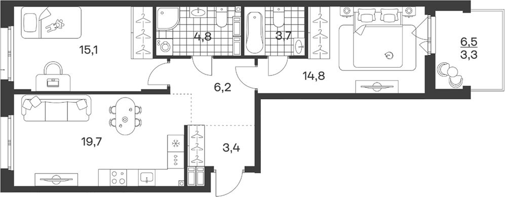 Продается 3-комн. квартира, 67.7 м²