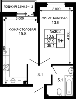 Продается 1-комн. квартира, 37.35 м²