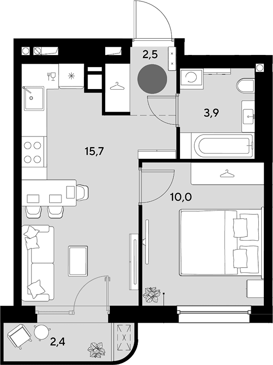 Продается 2-комн. квартира, 32.1 м²