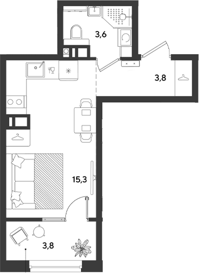 Продается 1-комн. квартира, 22.7 м²