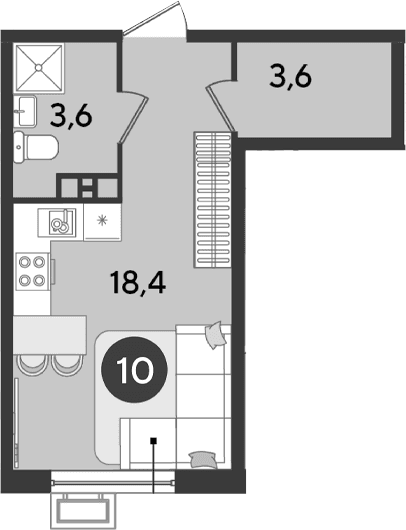 Продается 1-комн. квартира, 25.6 м²