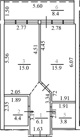 Продается 2-комн. квартира, 45.2 м²