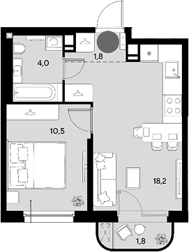 Продается 2-комн. квартира, 34.5 м²