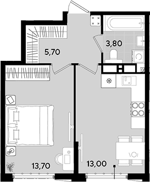 Продается 1-комн. квартира, 36.2 м²