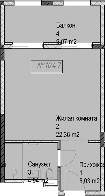 Продается 1-комн. квартира, 32.3 м²
