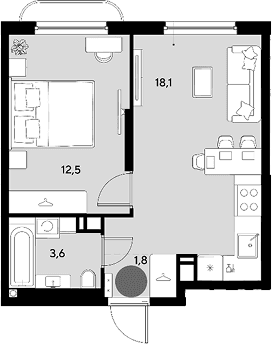 Продается 2-комн. квартира, 36 м²