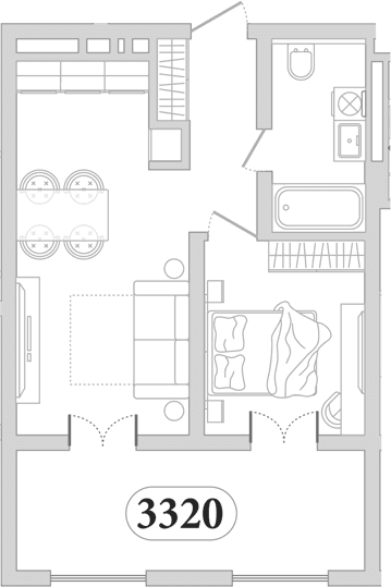 Продается 1-комн. квартира, 53.7 м²