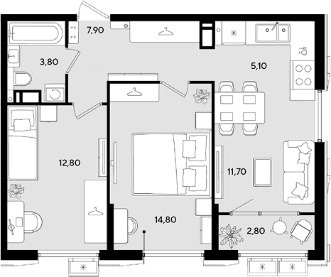 Продается 3-комн. квартира, 56.1 м²
