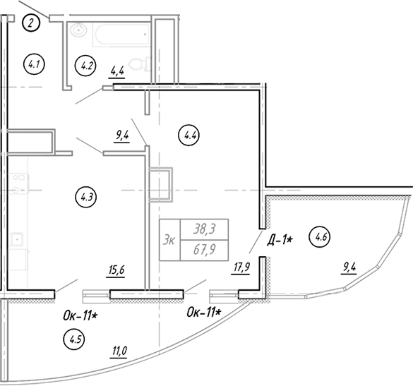 Продается 2-комн. квартира, 49.9 м²