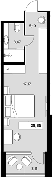 Продается 1-комн. квартира, 25.74 м²