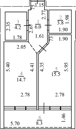 Продается 2-комн. квартира, 44.2 м²