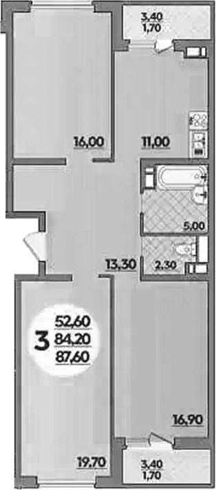Продается 3-комн. квартира, 84.2 м²