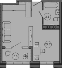 Продается 1-комн. квартира, 28.5 м²