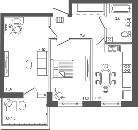 Продается 2-комн. квартира, 49.5 м²