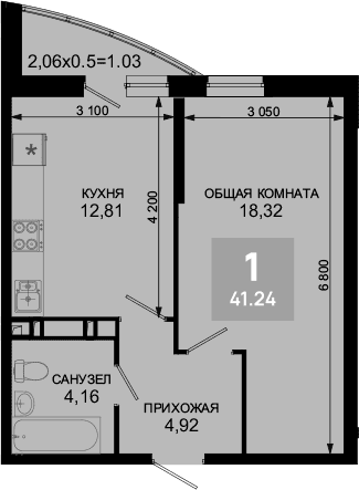 Продается 1-комн. квартира, 40.21 м²
