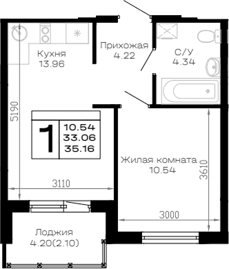 Продается 1-комн. квартира, 33.06 м²