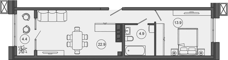 Продается 2-комн. квартира, 41.7 м²