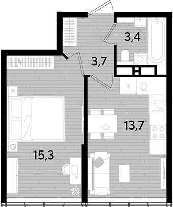 Продается 1-комн. квартира, 35 м²