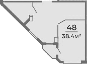 Продается 1-комн. квартира, 38.4 м²