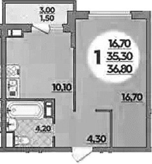 Продается 1-комн. квартира, 35 м²