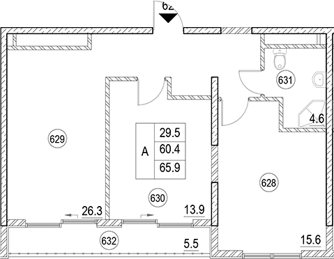 Продается 2-комн. квартира, 60.4 м²