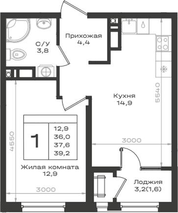 Продается 1-комн. квартира, 36 м²