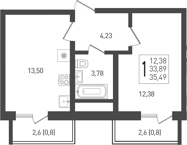 Продается 1-комн. квартира, 36 м²