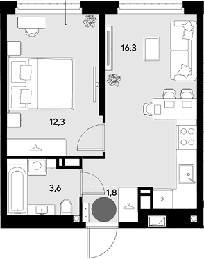 Продается 2-комн. квартира, 34 м²