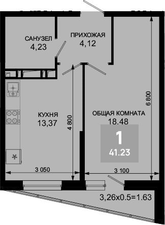 Продается 1-комн. квартира, 40.2 м²