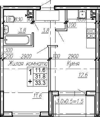 Продается 1-комн. квартира, 31.8 м²