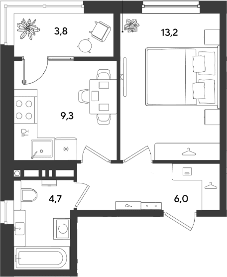 Продается 1-комн. квартира, 33.2 м²