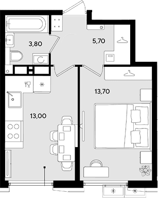 Продается 1-комн. квартира, 36.2 м²