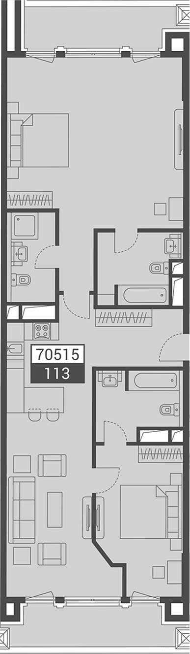 Продается 1-комн. квартира, 113 м²