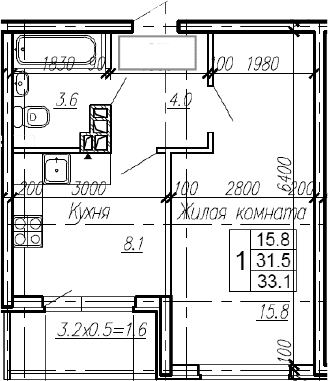 Продается 1-комн. квартира, 31.5 м²