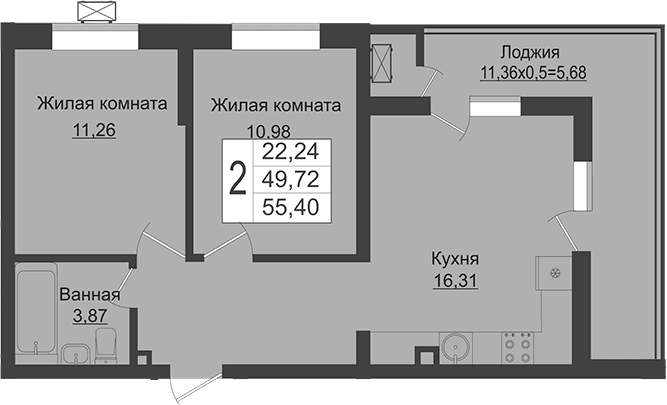 Продается 3-комн. квартира, 49.72 м²