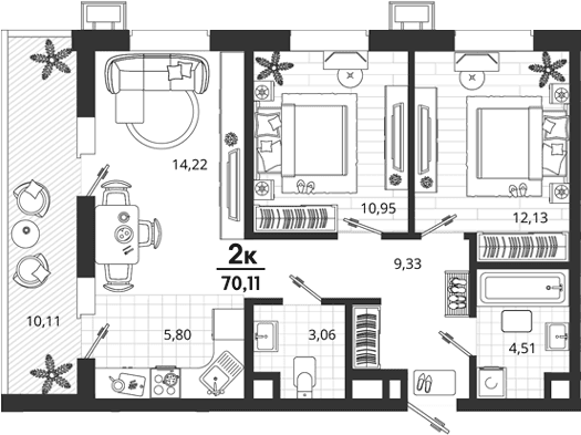 Продается 2-комн. квартира, 60 м²