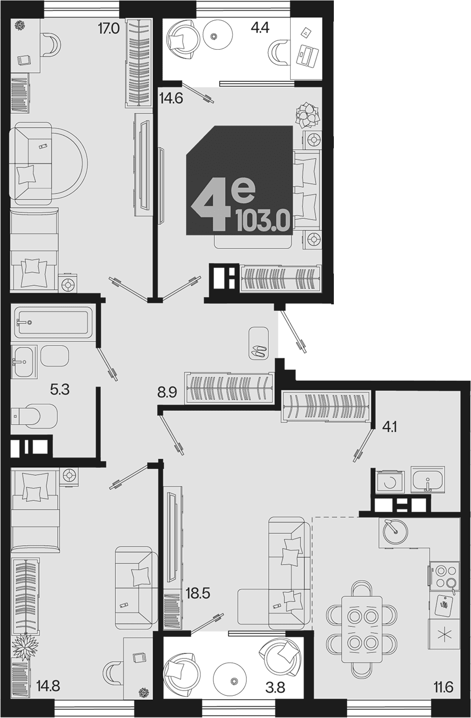 Продается 4-комн. квартира, 94.8 м²