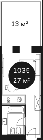 Продается 1-комн. квартира, 26.64 м²