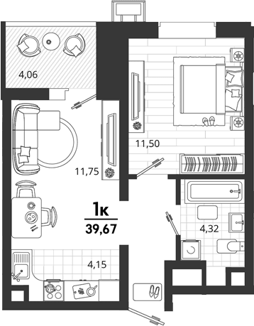 Продается 1-комн. квартира, 35.61 м²