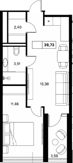 Продается 1-комн. квартира, 36.15 м²