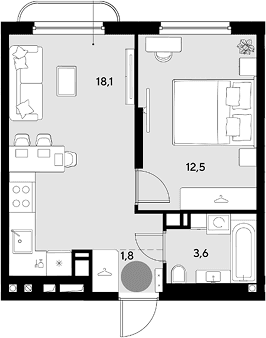 Продается 1-комн. квартира, 36 м²