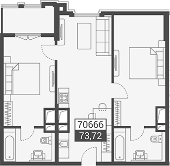 Продается 1-комн. квартира, 73.72 м²