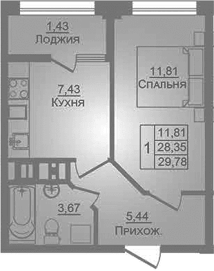 Продается 1-комн. квартира, 28.37 м²
