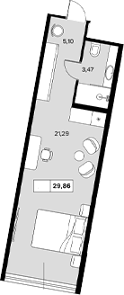 Продается 1-комн. квартира, 29.86 м²