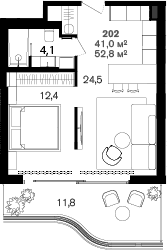 Продается 1-комн. квартира, 41 м²